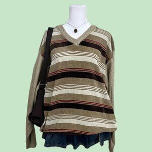 vintage 80s striped indie skate light weight knit sweater